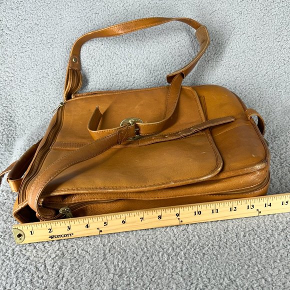 Boulder Ridge Leather Book Bag Messenger Shoulder Strap Heavy Worn In School - Picture 13 of 16